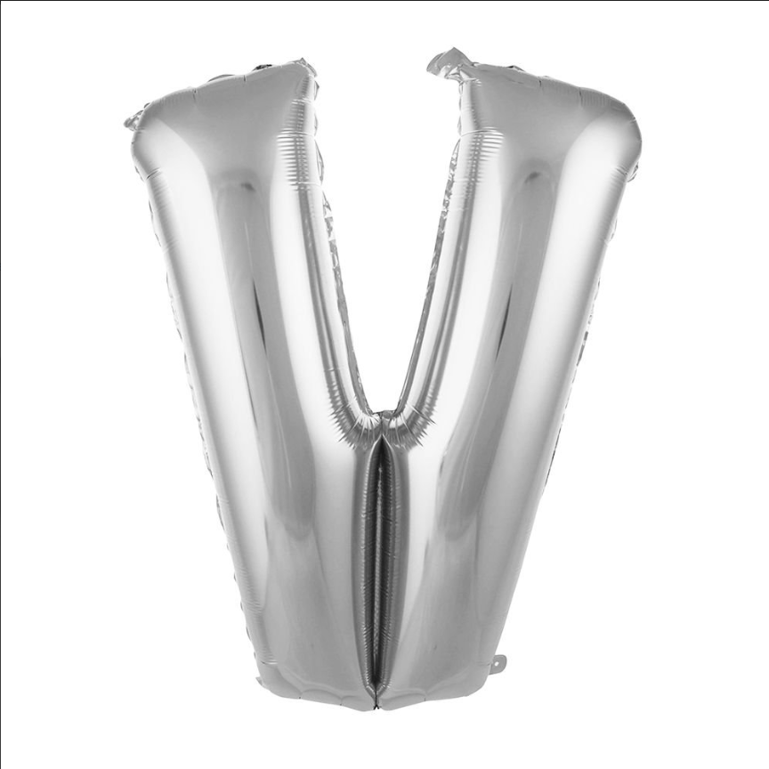 Folyo Balon Gümüş V 34 İnç 76 Cm